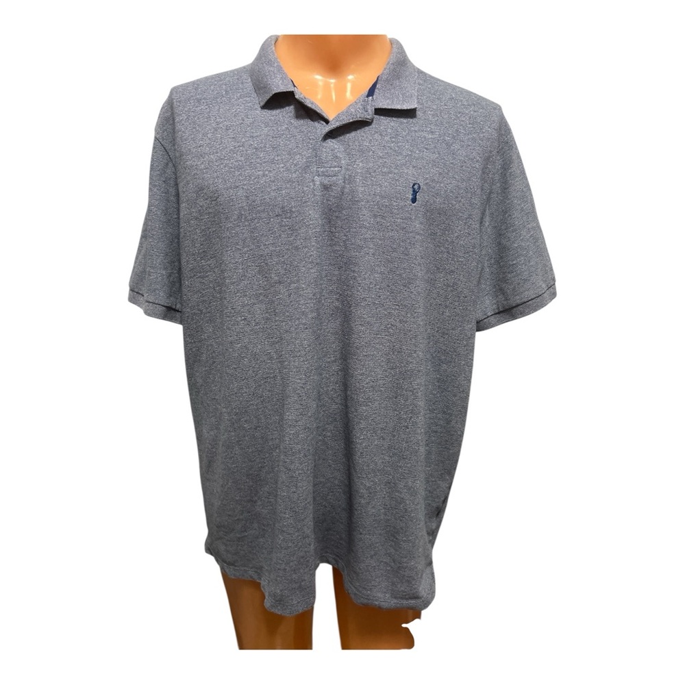 NEXT 2XL Mens Blue Marl Short Sleeved Polo Shirt Regular Fit Golf Tennis NWOT